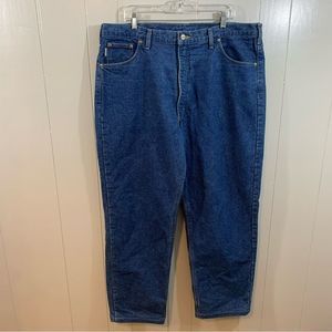 Carhartt Blue Men's Plaid Lined Warm Cold Weather Straight Leg Jeans 40 x 34